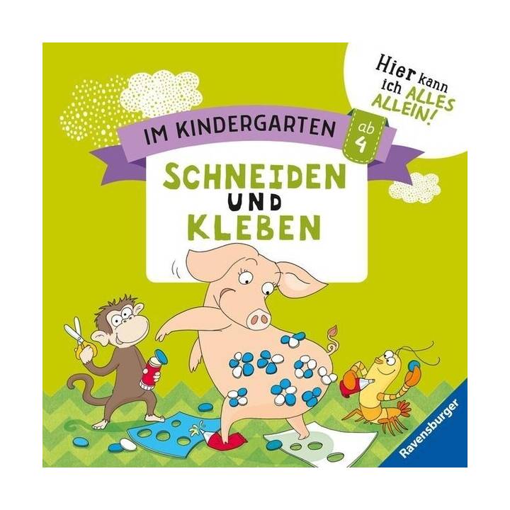 Im Kindergarten: Schneiden und Kleben