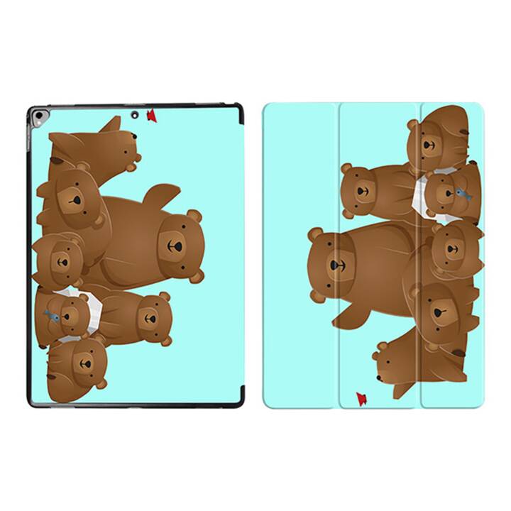 EG iPad Sleeve pour Apple iPad Pro 12.9" (1.& 2.Gen) - Tiffany Blue Cartoon Bears