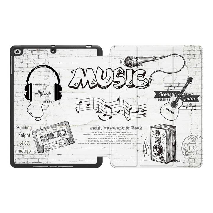 EG MTT Coque pour Apple iPad 9.7" 2017-2018 - Musique