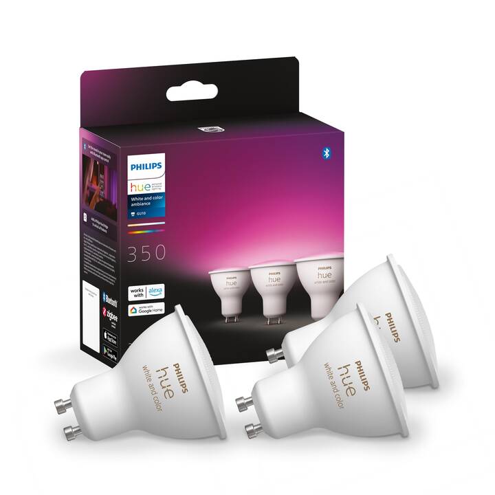 PHILIPS HUE Ampoule LED White & Color Ambience GU10 (GU10, ZigBee,  Bluetooth, 5.7 W) - Interdiscount