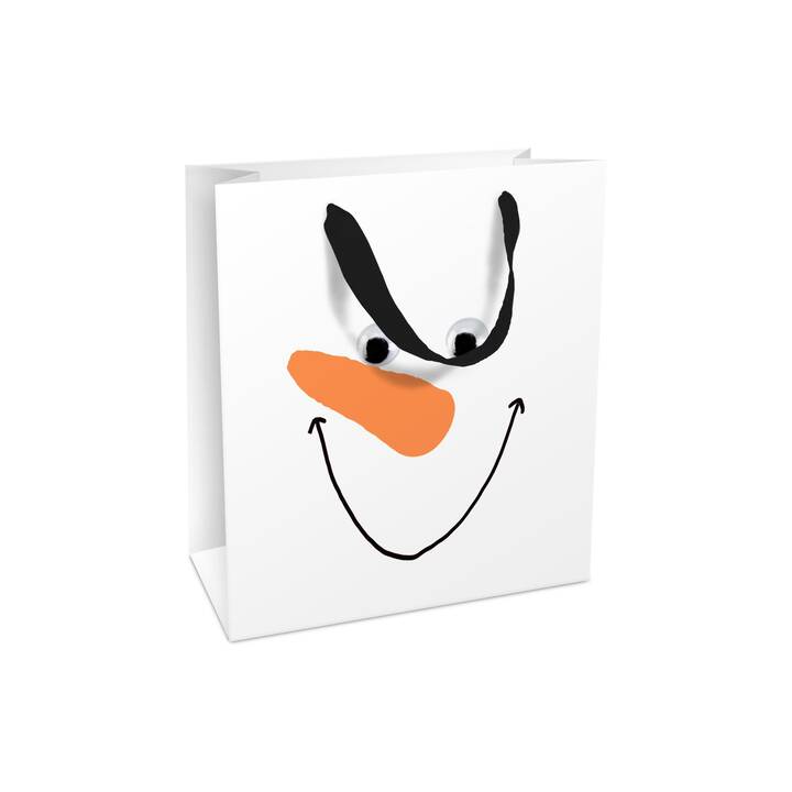 BRAUN + COMPANY Sachet cadeau  Happy Snowman  (Orange, Noir, Bonhomme de neige)