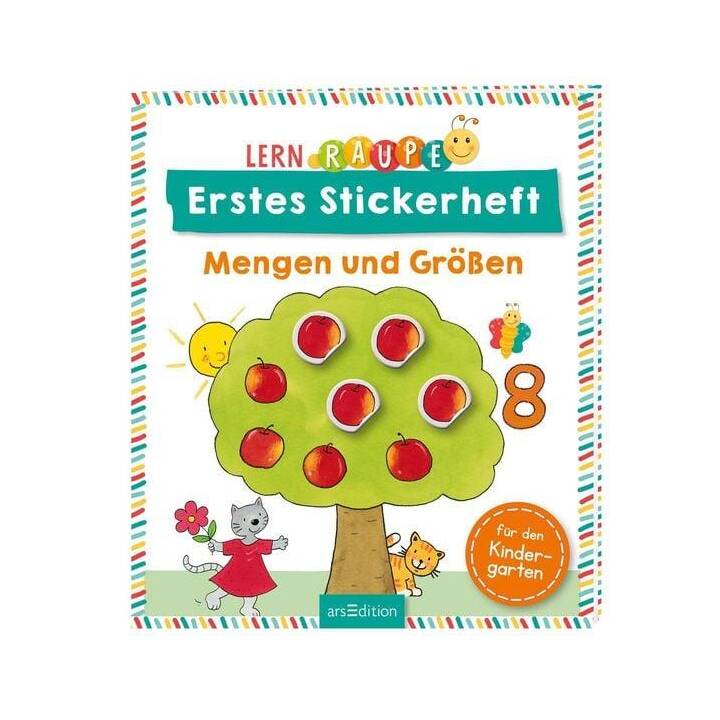 Lernraupe - Erstes Stickerheft - Mengen und Grössen