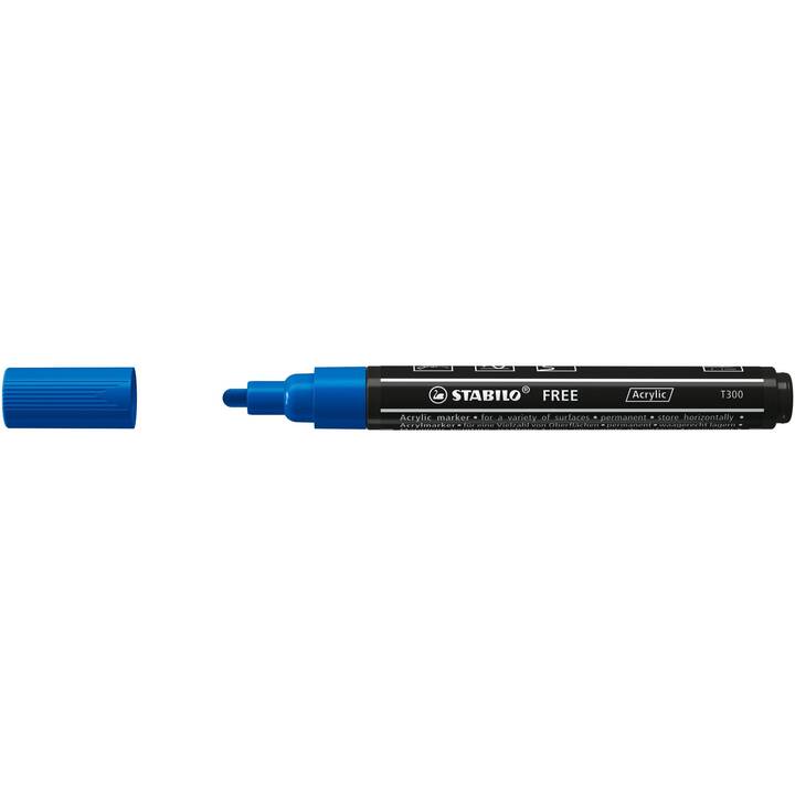 STABILO Pennarello acrilico Free Acrylic T300 (Blu scuro, 1 pezzo)