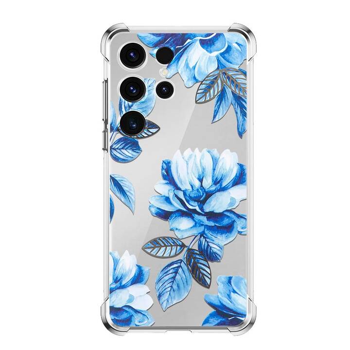 EG Backcover (Galaxy S23 Ultra, Blumen, Blau)
