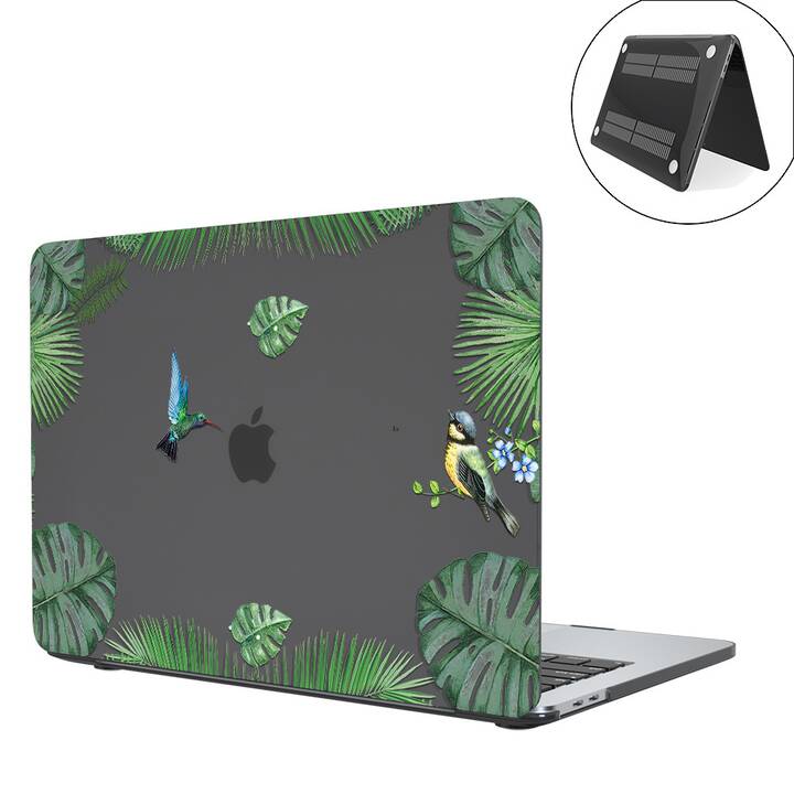 EG coque pour MacBook Air 13" (puce Apple M1) (2020) - vert - fleurs