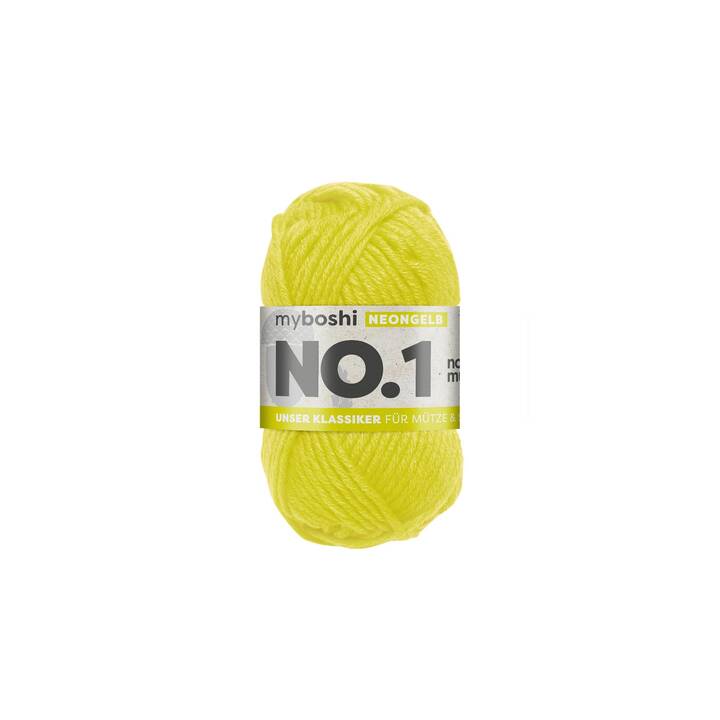 MYBOSHI Wolle Nr.1  (50 g, Gelb, Neongelb)