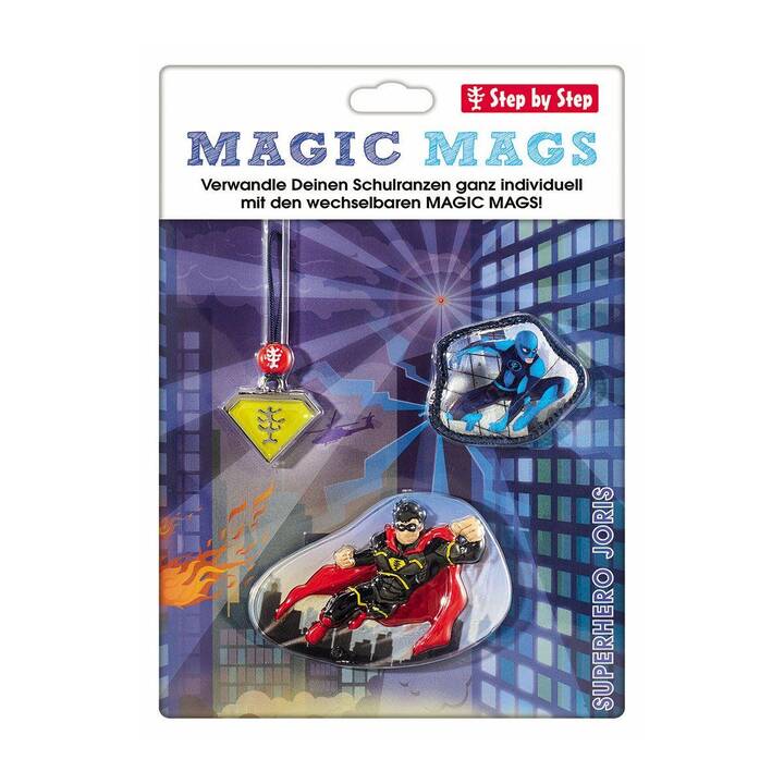 STEP BY STEP Application magnétique Magic Mags Superhero Joris (Noir, Rouge, Bleu)