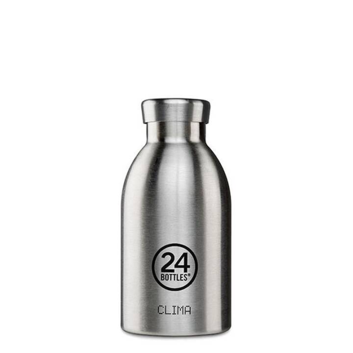 24BOTTLES Bottiglia sottovuoto Clima Steel (0.33 l, Argento, Acciaio inox)