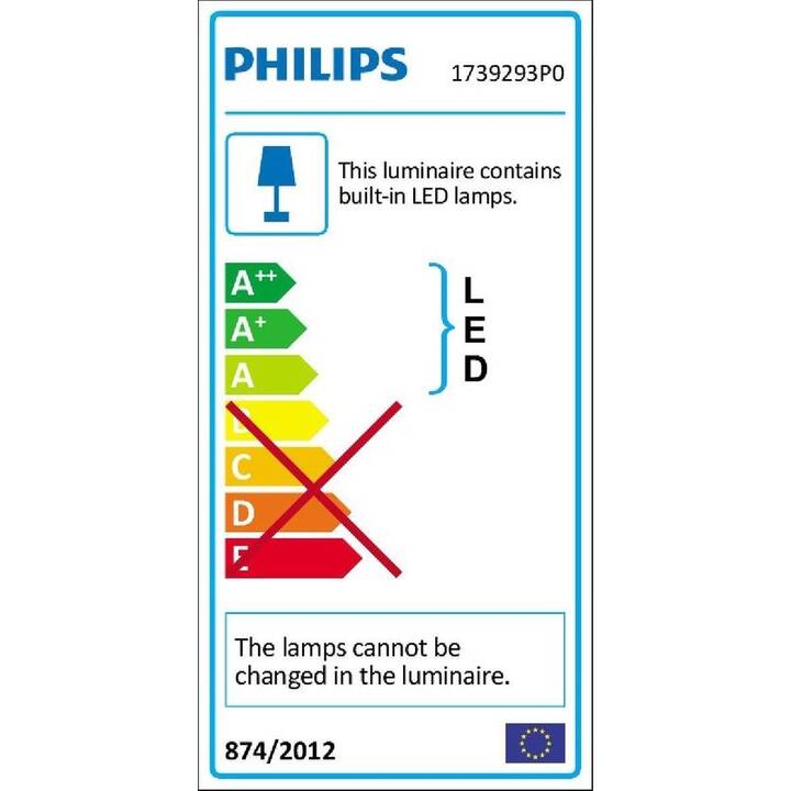 PHILIPS Lampada da parete Samondra (12 W, Antracite, Bianco)