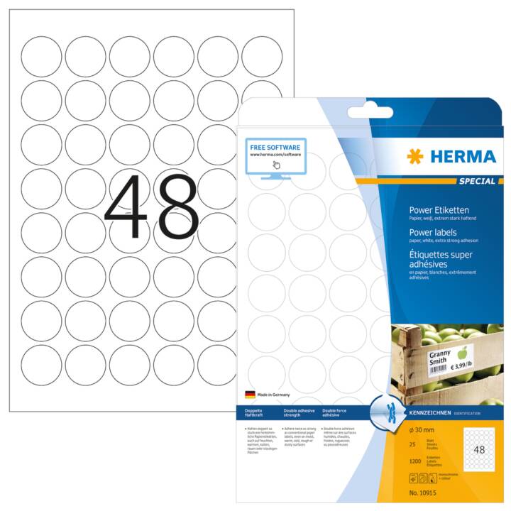 HERMA Foglie etichette per stampante (30 x 30 mm)