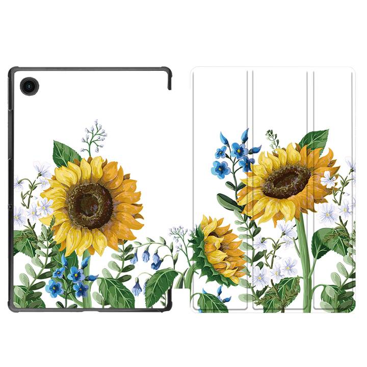 EG Hülle für Samsung Galaxy Tab A8 10.5" (2021) - Blumen - weiß