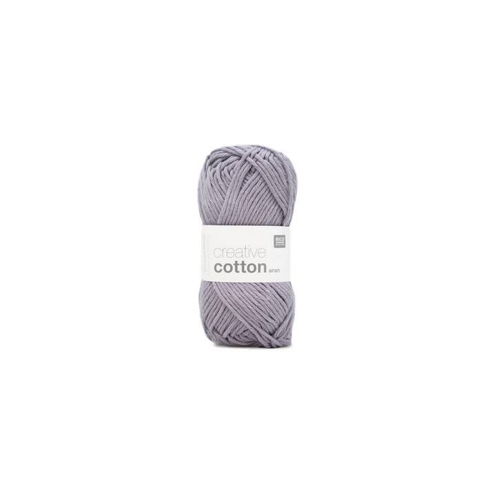 RICO DESIGN Laine Creative Cotton Aran (50 g, Mauve, Lilas, Pourpre)