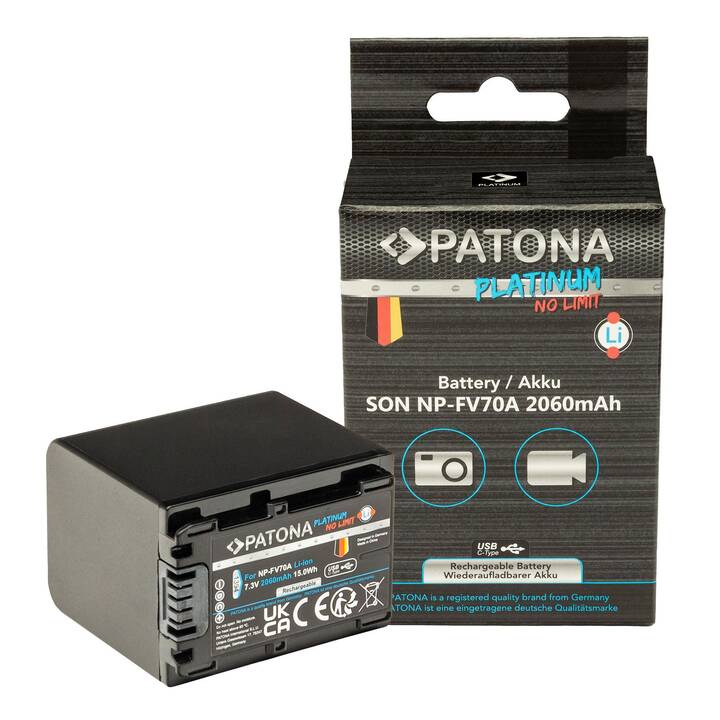 PATONA Sony Platinum Accumulatore per camere (Agli ioni di litio, 2060 mAh)