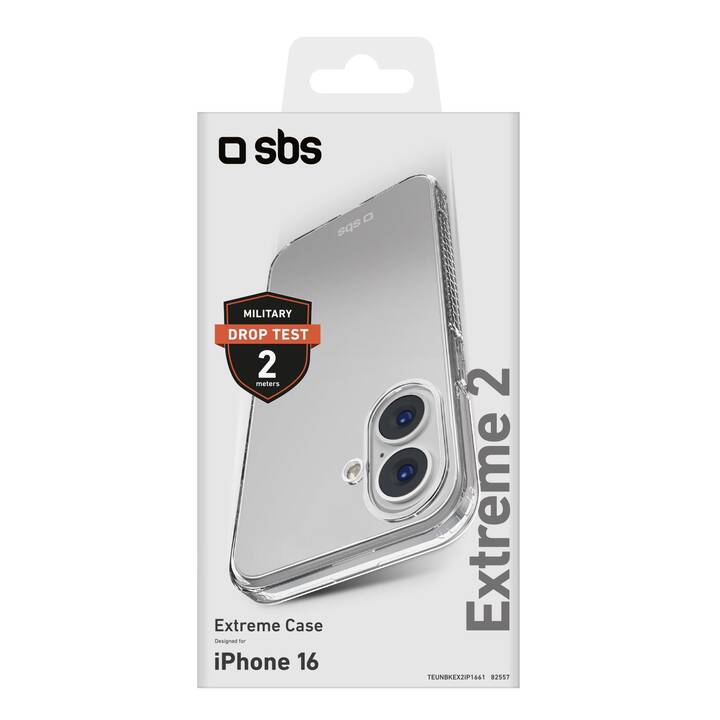 SBS Backcover Extreme 2 (iPhone 16, Transparente)