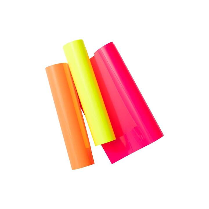 CRICUT Pellicola vinilica (24.1 cm x 30.5 cm, Giallo, Arancione, Giallo neon, Pink, Rosa)