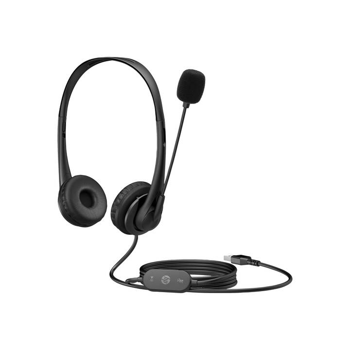HP Office Headset (On-Ear, Kabel, Schwarz)