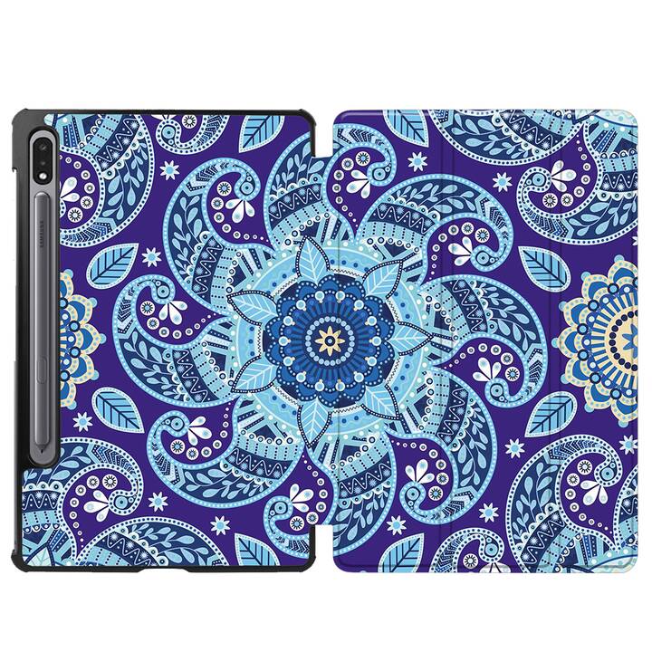 EG coque pour Samsung Galaxy Tab S8+ 12.4" (2022) - bleu - paisley