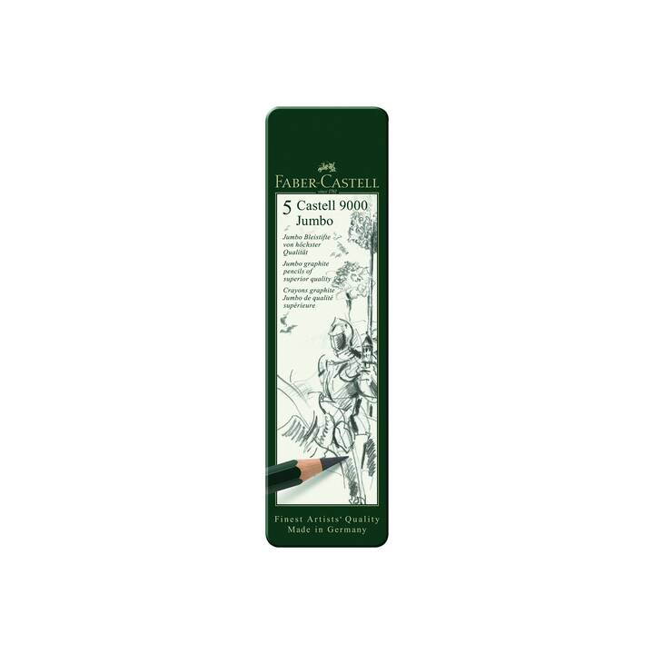 FABER-CASTELL 9000 Tuschestift (Grau, 5 Stück)