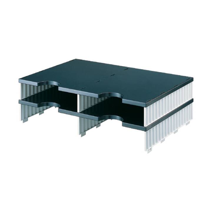 STYRO Büroschubladenbox Duo (48.5 cm  x 33.1 cm  x 14 cm, Grau, Schwarz)