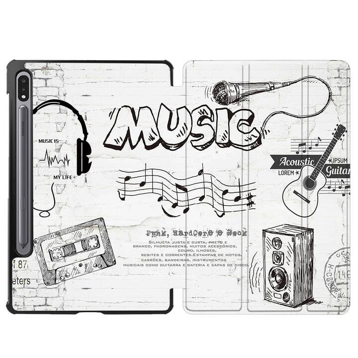 EG coque pour Samsung Galaxy Tab S8+ 12.4" (2022) - gris - musique