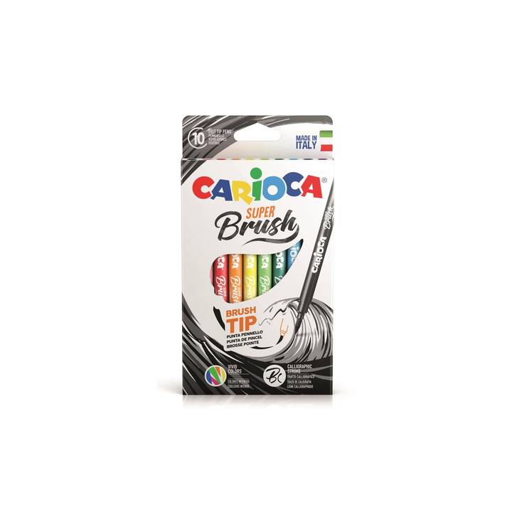 CARIOCA Super Brush Crayon feutre (Multicolore, 10 pièce)