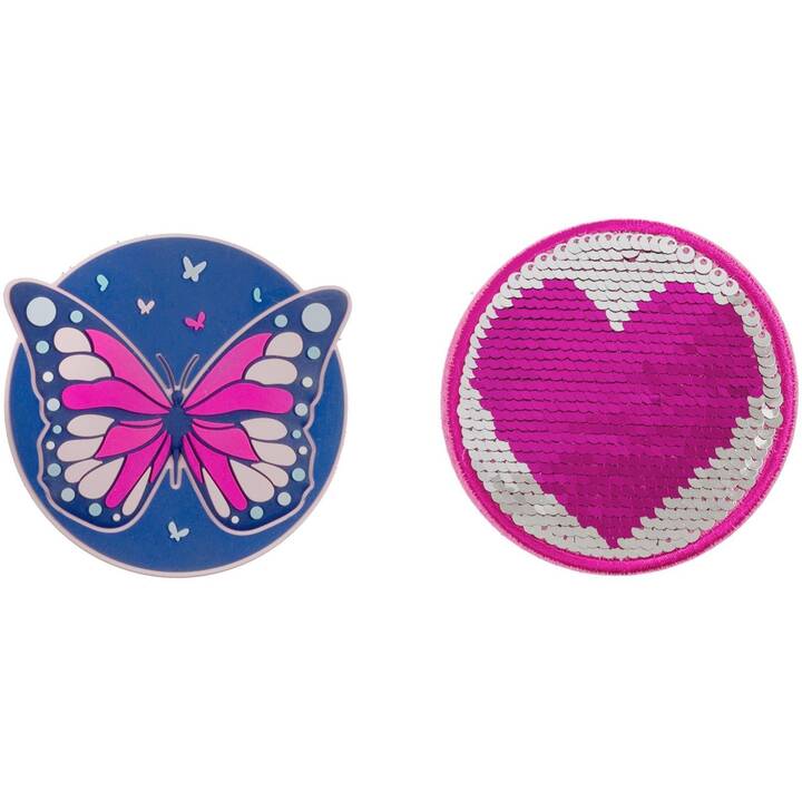 SCHNEIDER Rucksack Anhänger Butterfly + Heart (Dunkelblau, Pink, Mehrfarbig)