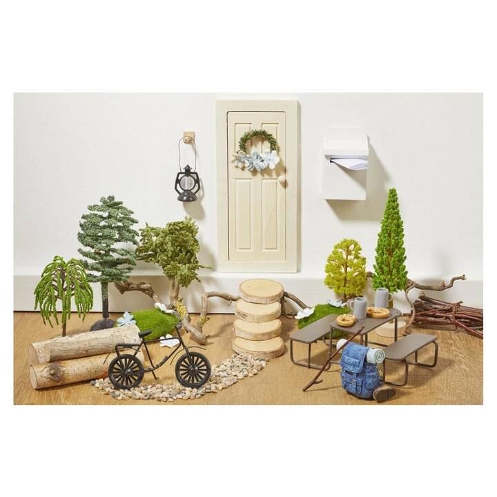 HOBBYFUN Mobilier miniature de jardin décoratif (Brun)