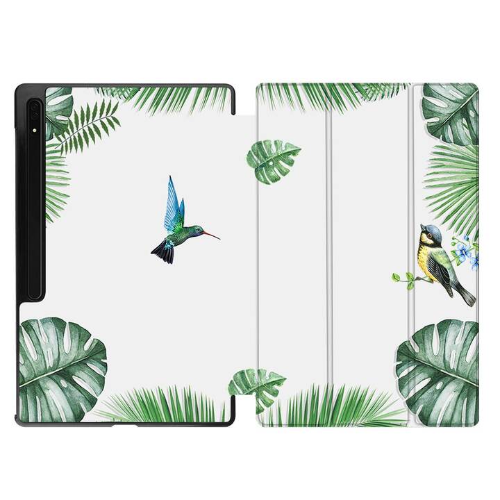 EG Housse (11", Galaxy Tab S9, Fleurs, Vert)