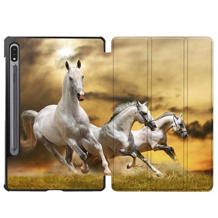 EG Hülle für Samsung Galaxy Tab S8+ 12.4" (2022) - weiß - Pferd