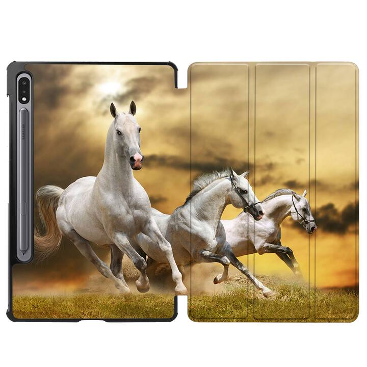 EG coque pour Samsung Galaxy Tab S8+ 12.4" (2022) - blanc - cheval