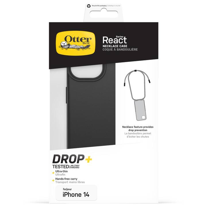 OTTERBOX Backcover mit Kordel (iPhone 14, Schwarz)