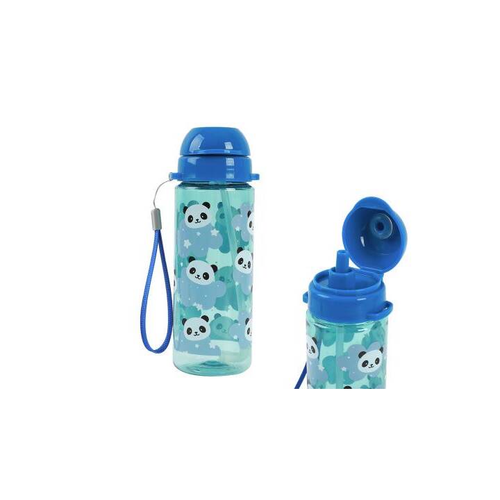 I-DRINK Bottiglia per bambini Panda (400 ml, Blu)