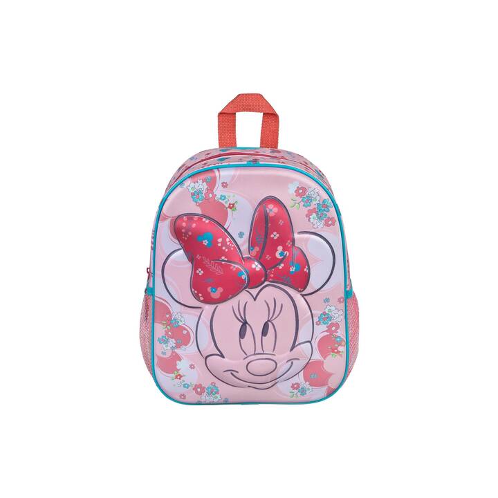 SCOOLI Zainetto da asilo infantilo 3D Disney Minnie Mouse (7 l, Rosso, Pink, Rosa)