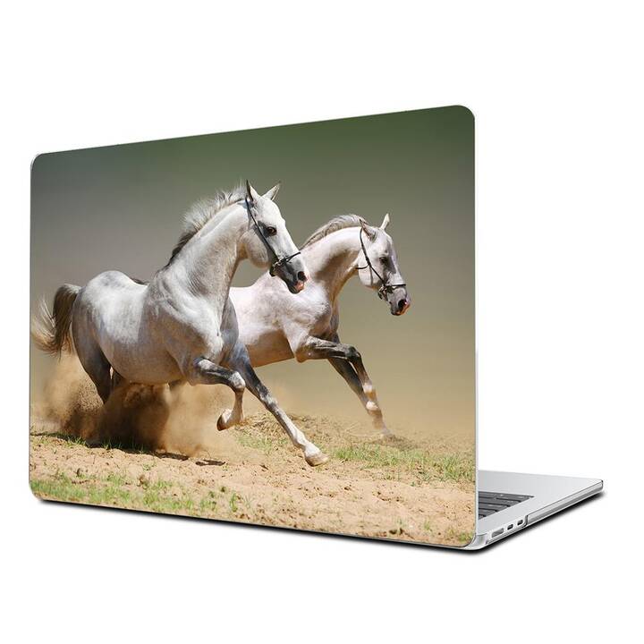 EG Coque rigide (Macbook Air 15" M2 2023, Chevaux, Blanc)