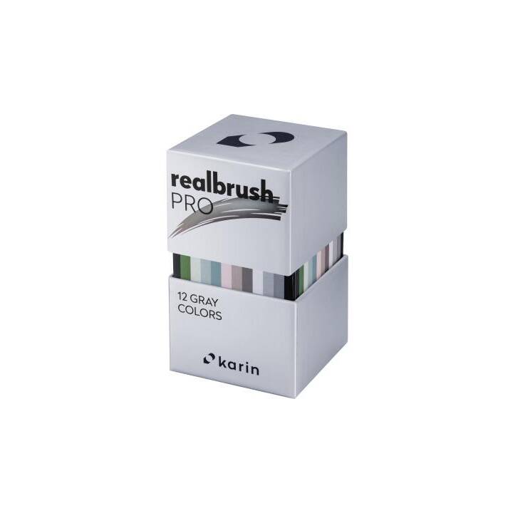 KARIN Marcatore creativo Real Brush Pro (Grigio, 12 pezzo)