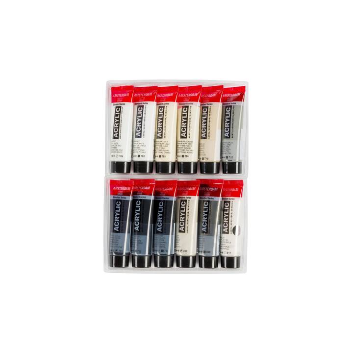 AMSTERDAM Colore acrilica Greys Set (12 x 20 ml, Multicolore)