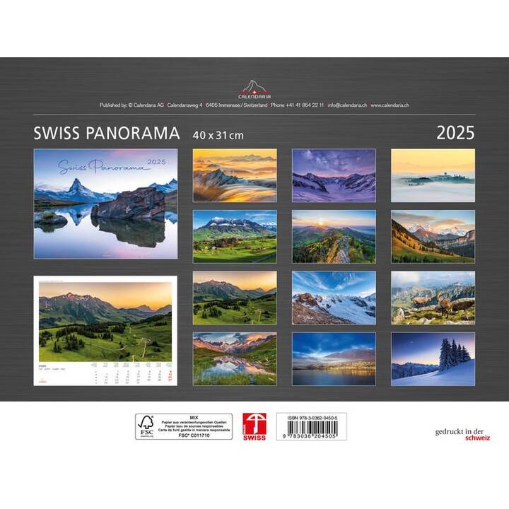 CALENDARIA Calendrier illustré Swiss Panorama (2025)