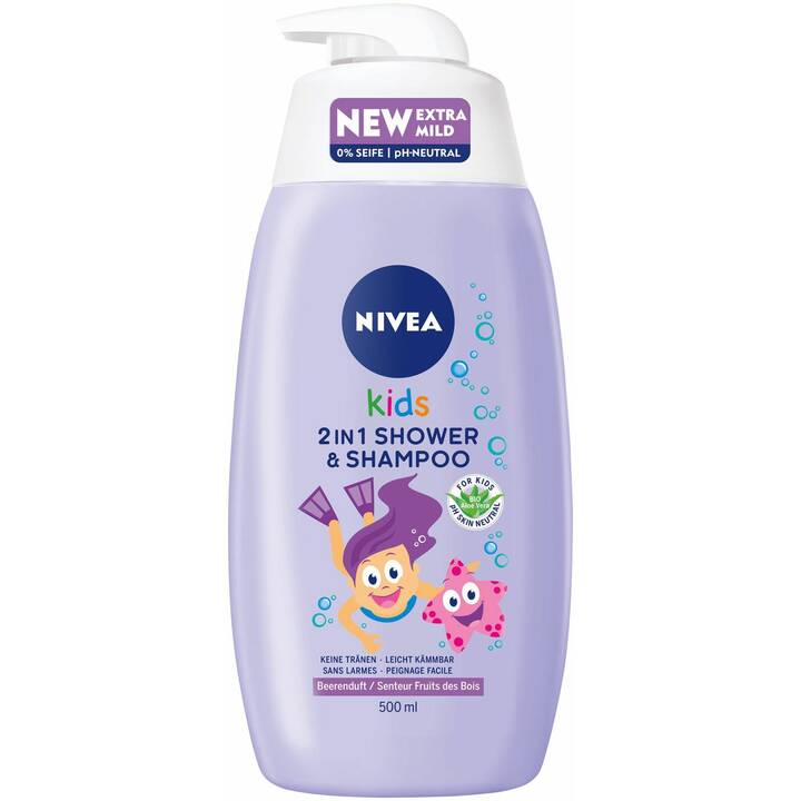 NIVEA 2 in 1 shampoo (Frutti di bosco, Aloe Vera, Camomilla, 500 ml)