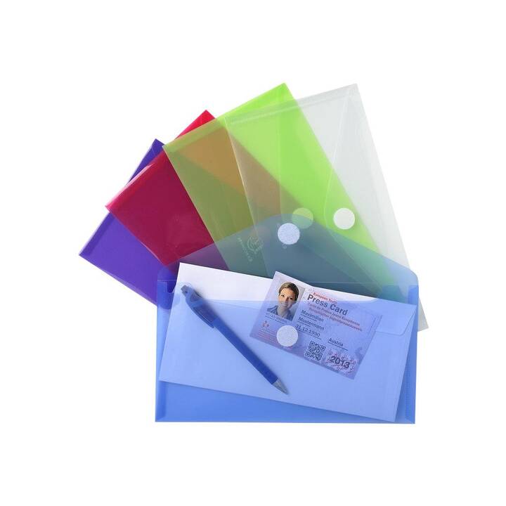 EXACOMPTA Cartellina trasparente (Blu, Viola, Verde, Rosso, 5 pezzo)