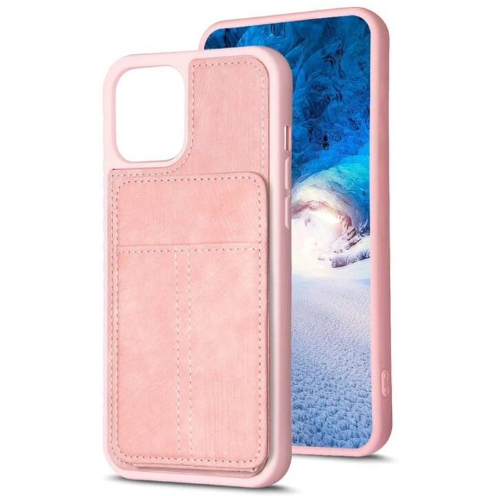 EG Backcover mit Kartenhalter (iPhone 15 Plus, Rosa)