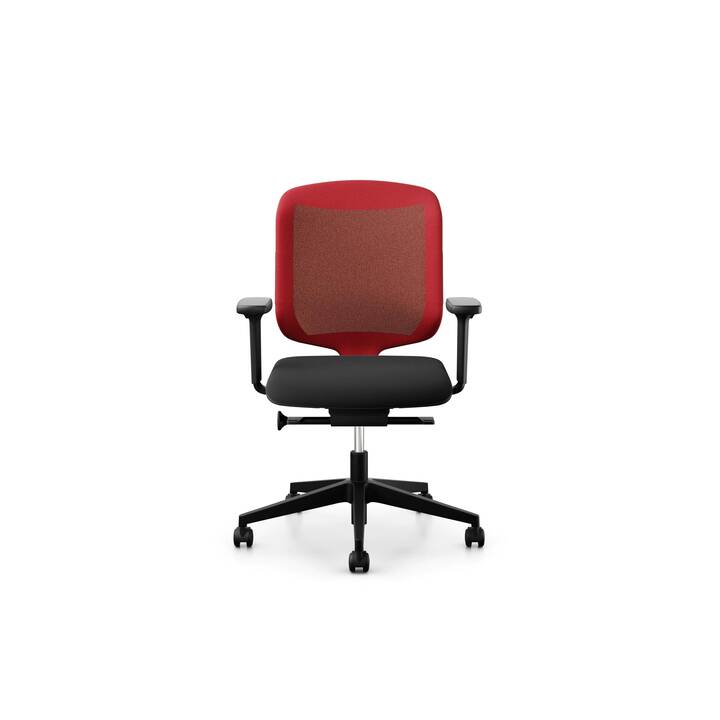 GIROFLEX Chair2Go 434 Sedia girevole per ufficio (Nero, Rosso)