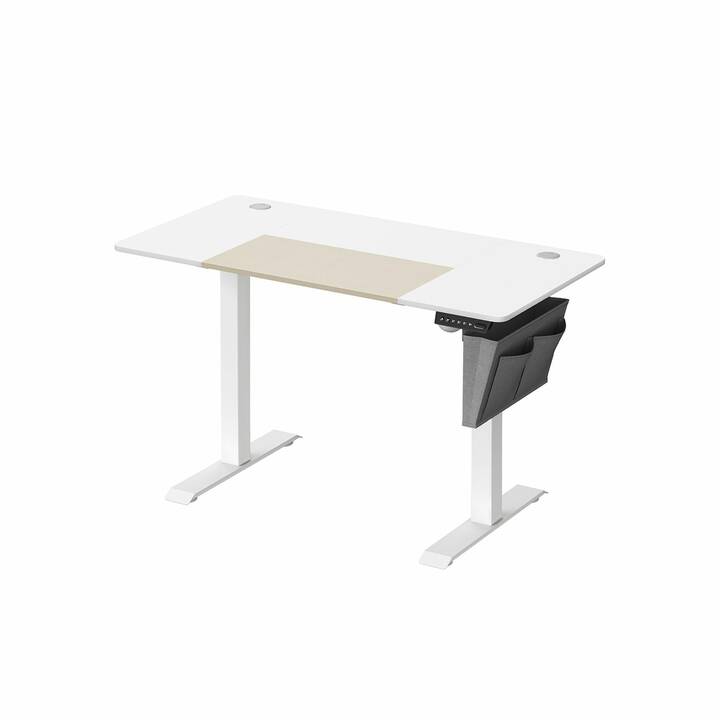 SONGMICS tavolo per computer (1200 mm x 600 mm, Beige, Grigio, Bianco)