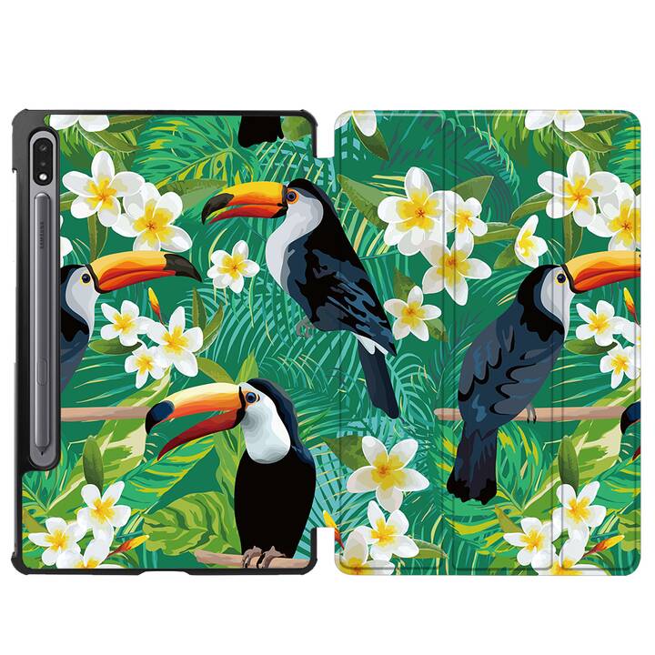 EG coque pour Samsung Galaxy Tab S8+ 12.4" (2022) - vert - flamant rose