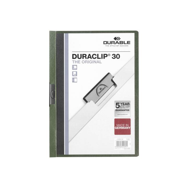 DURABLE Klemmhefter Duraclip (Grün, Petrol, A4, 1 Stück)