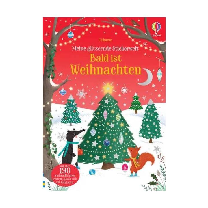 USBORNE PUBLISHING Livres autocollants Meine glitzernde Stickerwelt: Bald ist Weihnachten