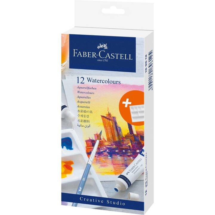 FABER-CASTELL Aquarellfarbe Set (12 x 9 ml, Mehrfarbig)
