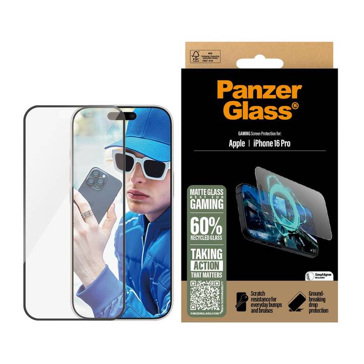 PANZERGLASS Film de protection d'écran Gaming Ultra-Wide Fit (iPhone 16 Pro, 1 pièce)