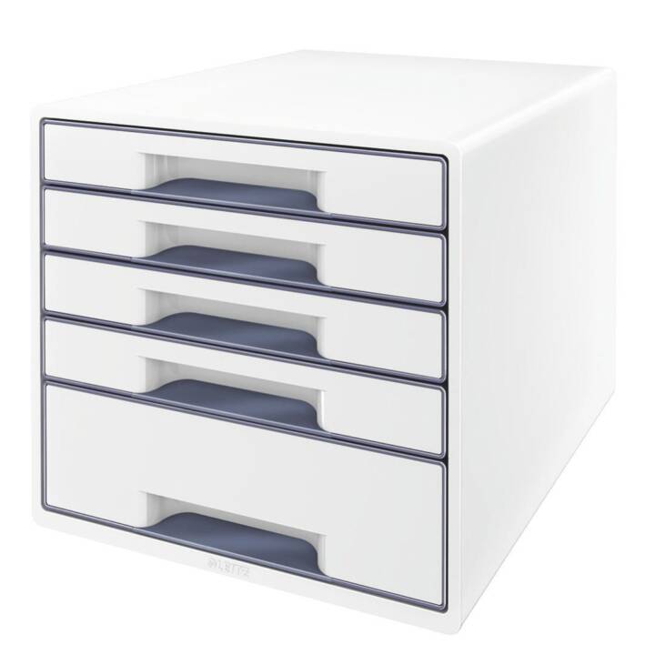 LEITZ Büroschubladenbox (A4, 28.7 cm  x 36.3 cm  x 27 cm, Grau, Weiss)