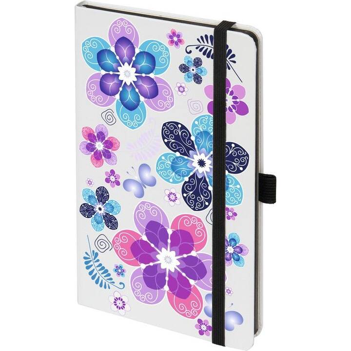 BIELLA Notizbuch White Trend Flower (A6, Liniert)