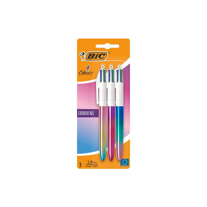 BIC Stylo à bille 4 Colours Gradient (Noir, Bleu, Vert, Rouge)